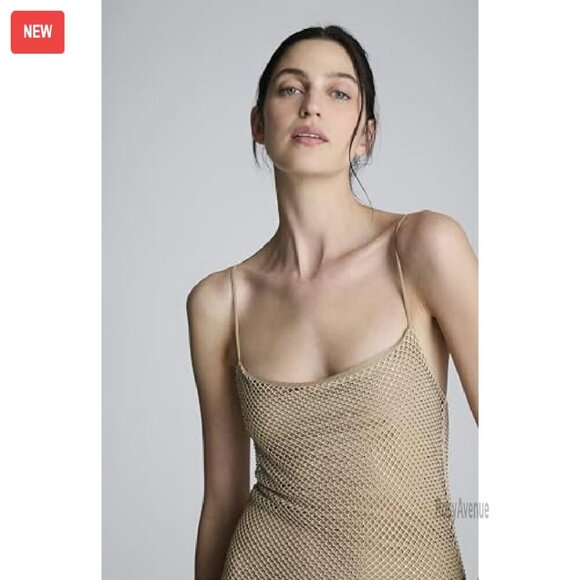 Crystal Mesh Slip Maxi Dress Tailored Fit Premium Fabric Versatile - Picture 4 of 5